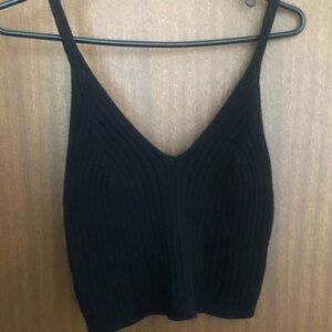 Eesome Black Ribbed Camisole Top